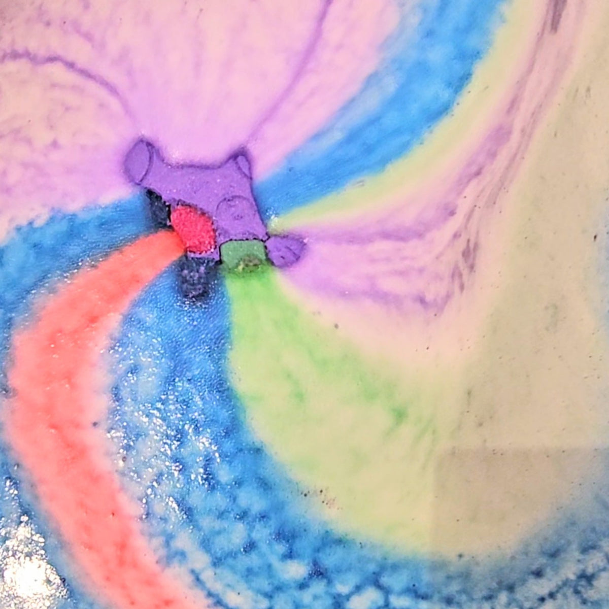 CHAUSSON AU BLEUET - Bombe de bain avec insertions couleurs